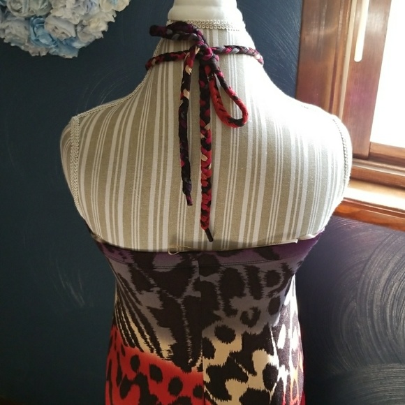 Multi Color Print Long Dress-L - Picture 4 of 6